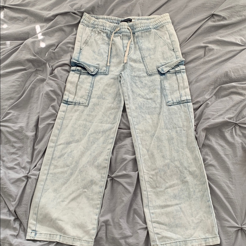 Vanilla Star Light Wash Cargo Pants